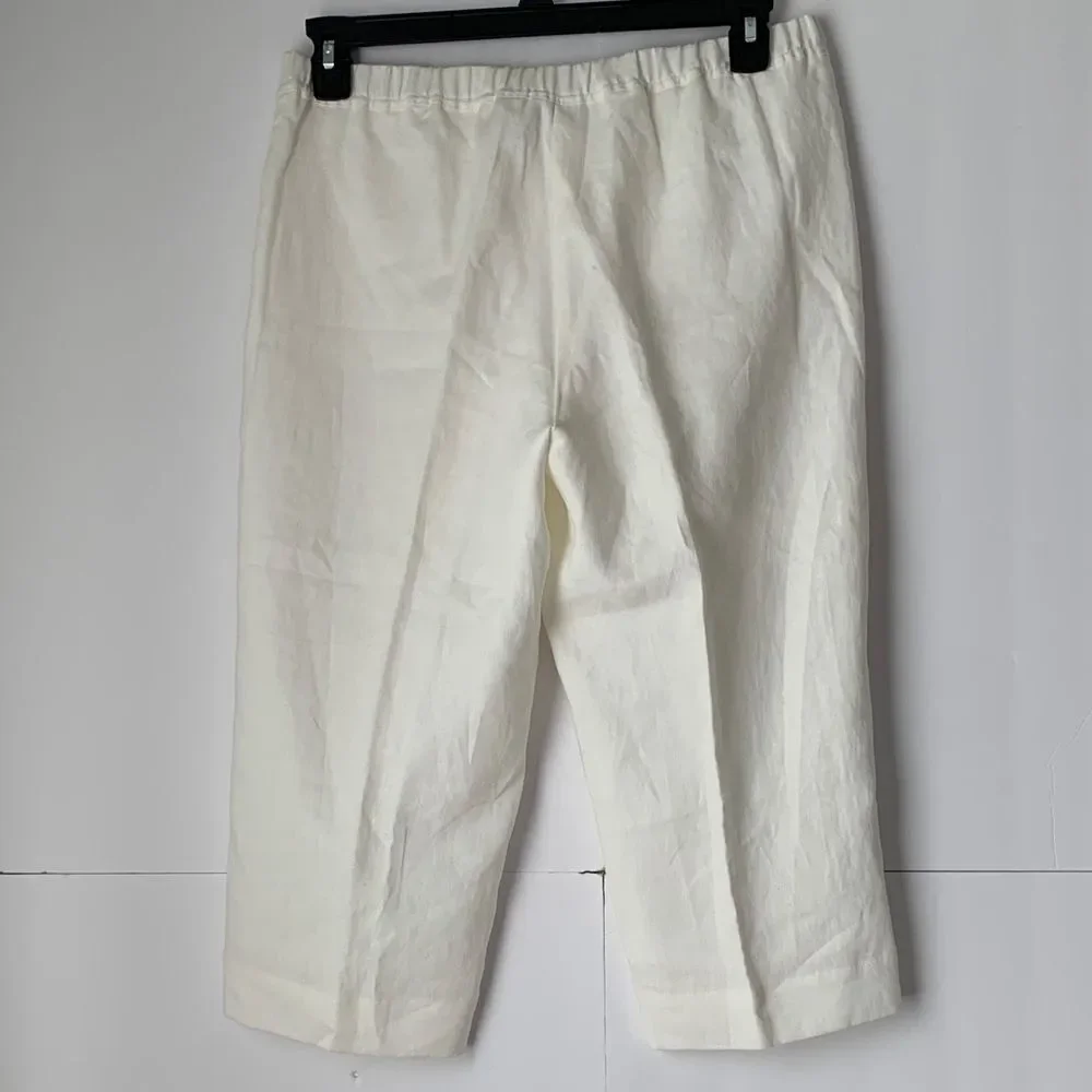 Kim Roger’s Cropped Linen with Drawstring Pants Size 10P
